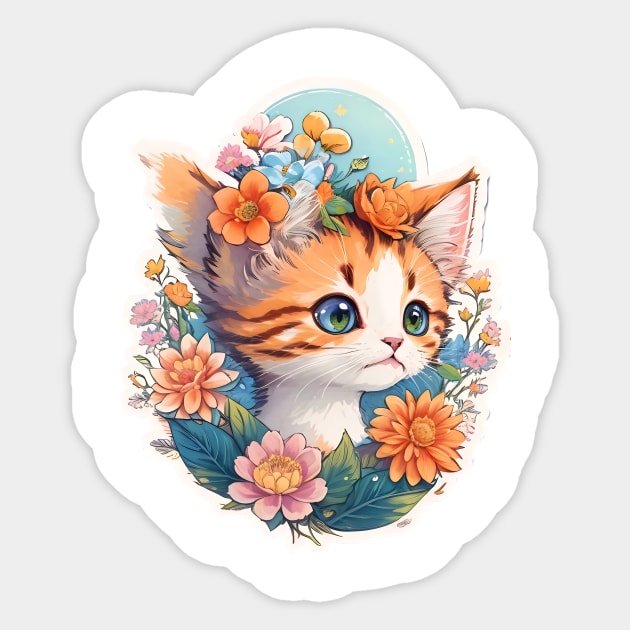 Orange Cat Kitty Kitten Neko Sticker by lisasgallery